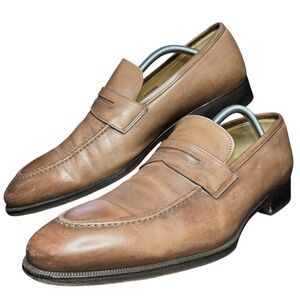 Di Bianco Penny Loafer Size 11.5 Brown Leather Men's Dress Shoes